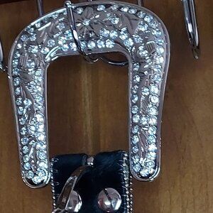 XL Black Bling Western Belt